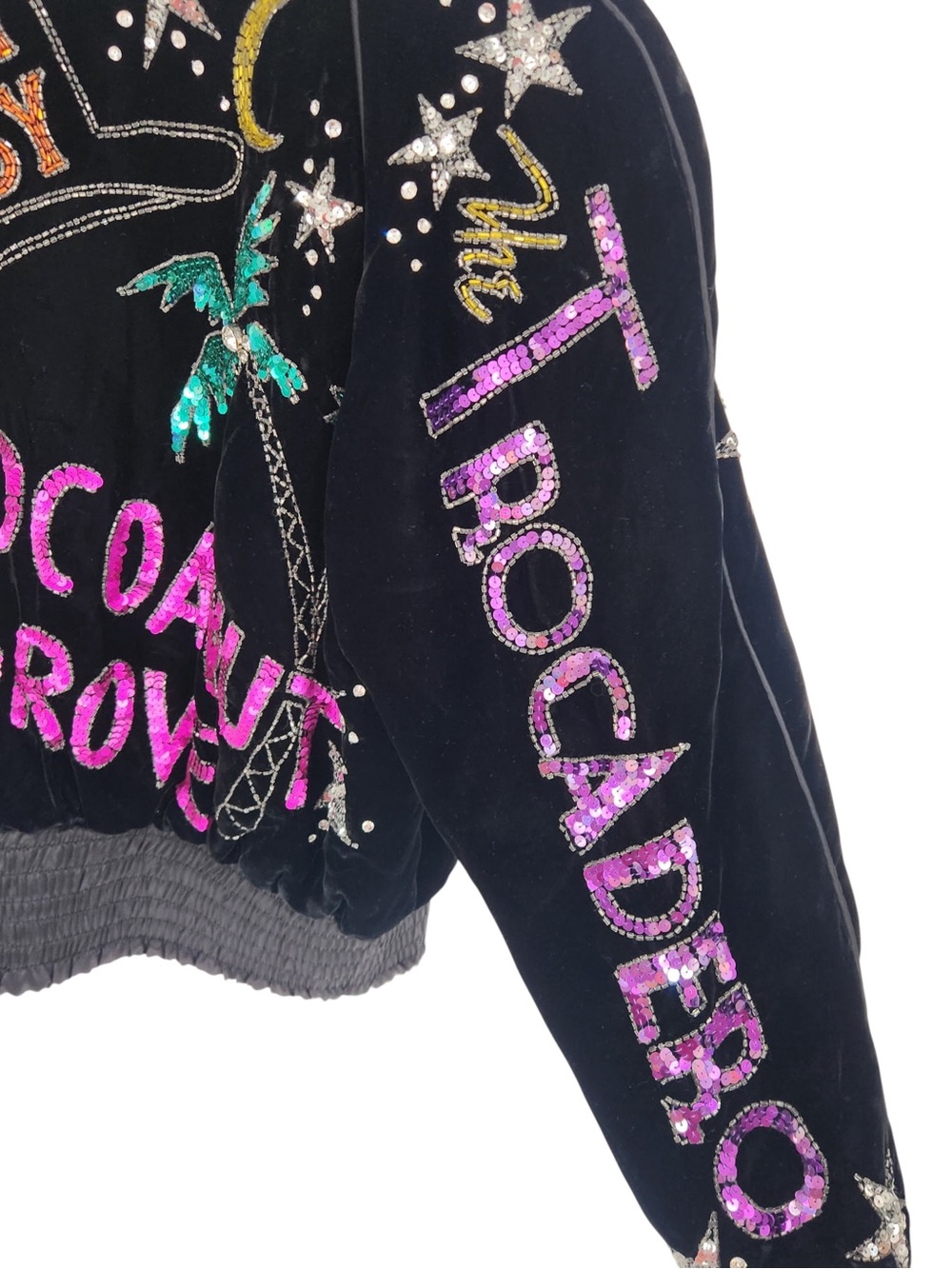 VTG 80s Bob Mackie Sequin Jacket Old Hollywood Mocambo Earl Carroll Velvet M - Picture 8 of 15